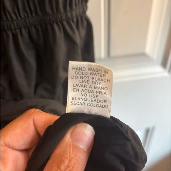 Entro Black Off-Shoulder Poplin Maxi Sundress Tiered with pockets - Picture 9 of 11